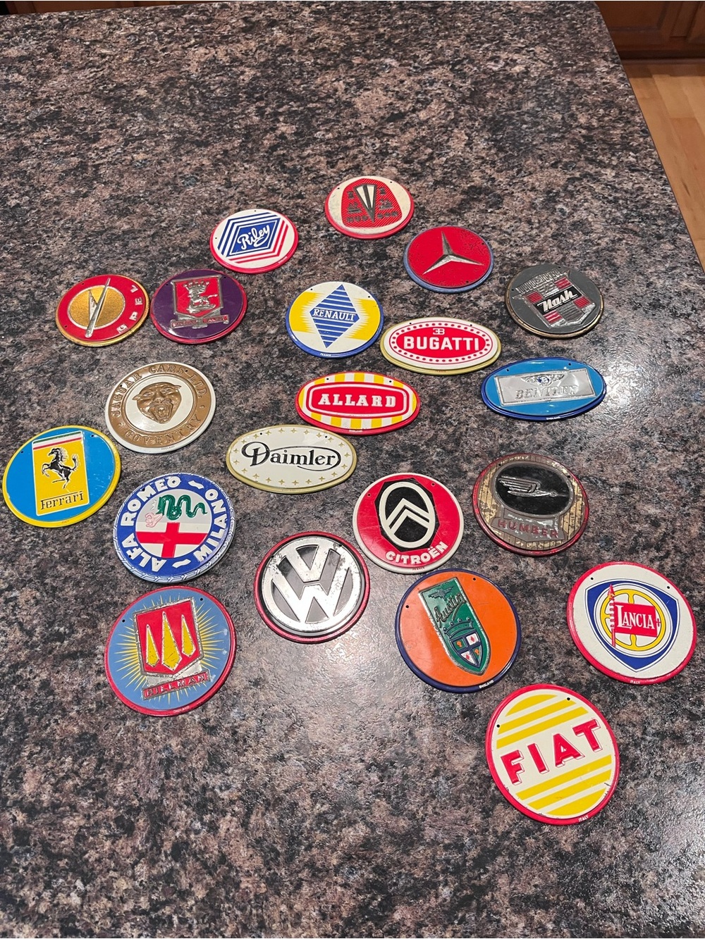 Lot of General Mills Wheaties Cereal Tin Bike Plate Emblem Badge 1950s VTG